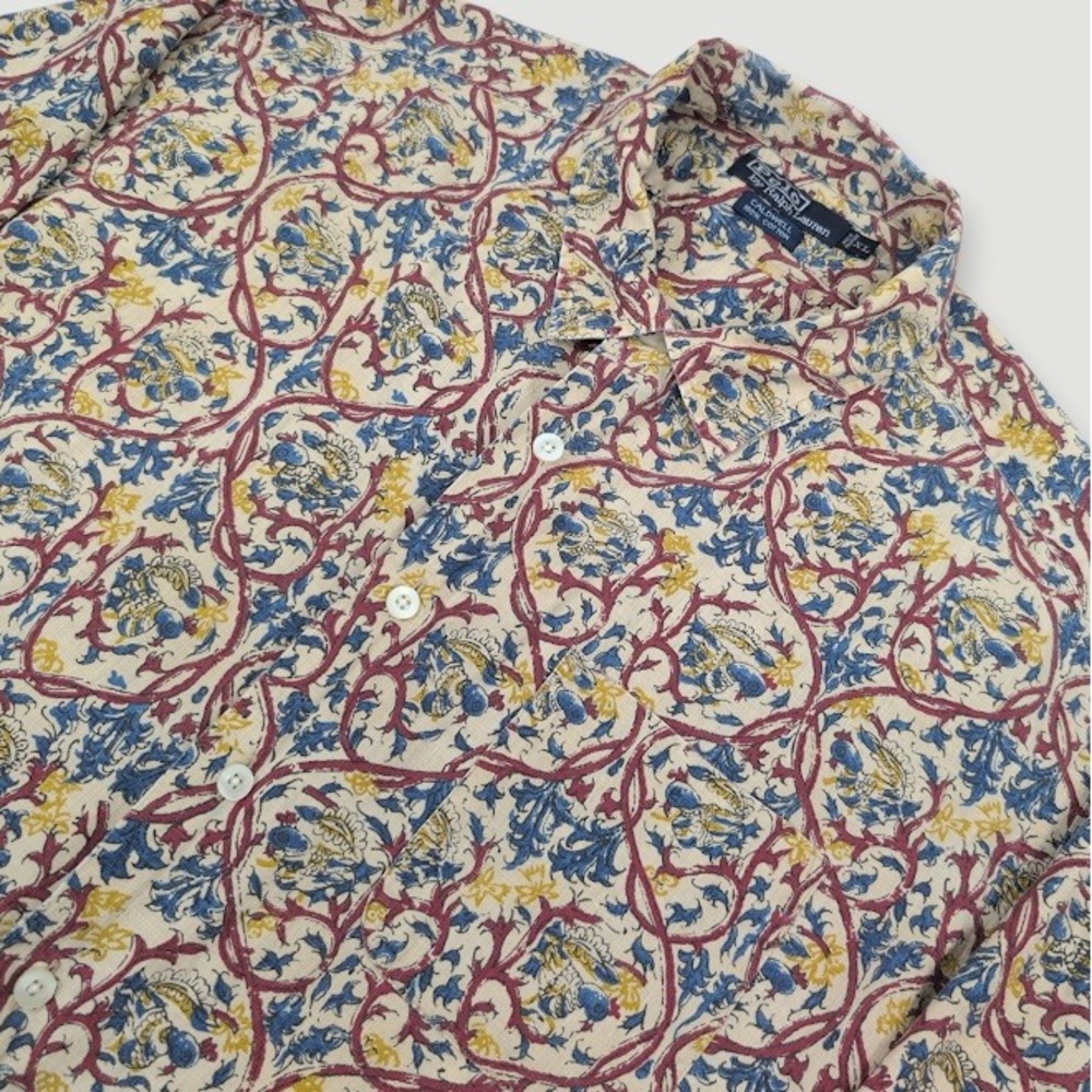 Vintage Polo Ralph Lauren Caldwell Shirt Mens XL Paisley Floral 100% Cotton